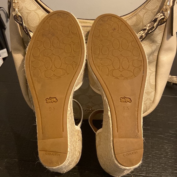 Coach Wedges, tan, coach print - Picture 5 of 5